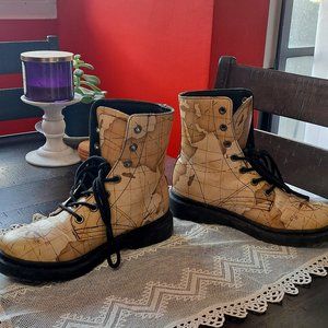 Map printed combat boots